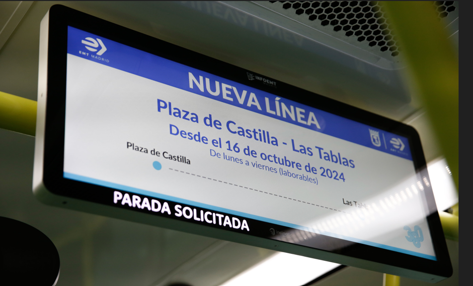 Arranca una nueva línea de autobús de EMT Madrid entre plaza de Castilla y Las Tablas