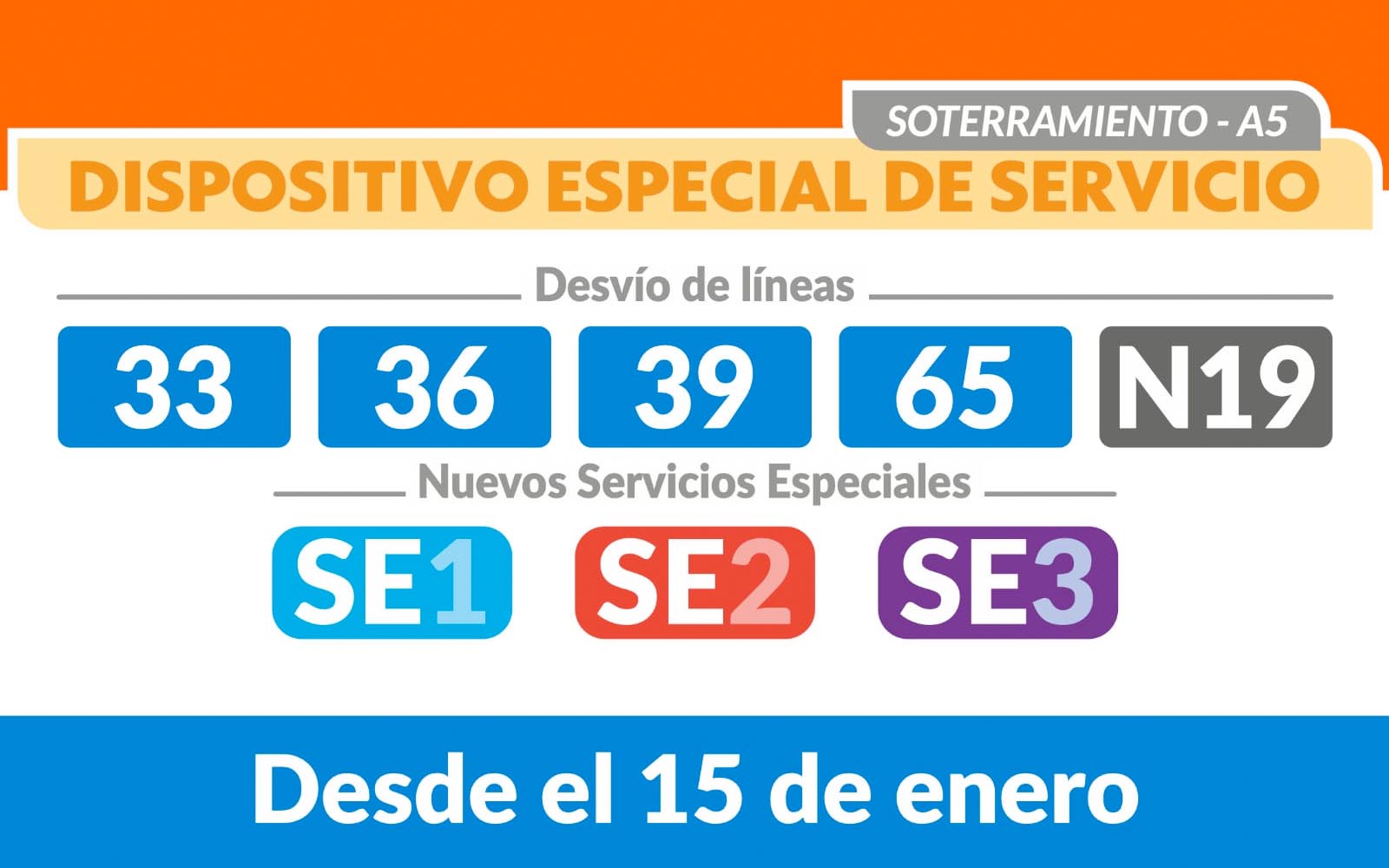 EMT fleta tres servicios especiales para facilitar el desplazamiento de usuarios por las obras de la