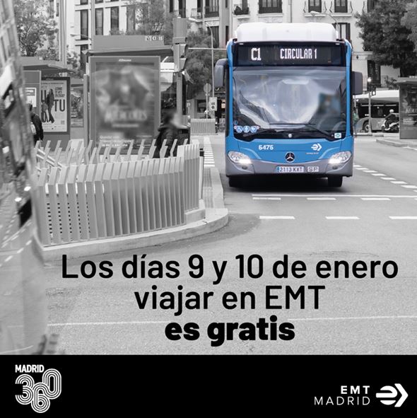 El próximo lunes y martes viajar en los autobuses de EMT vuelve a ser gratuito