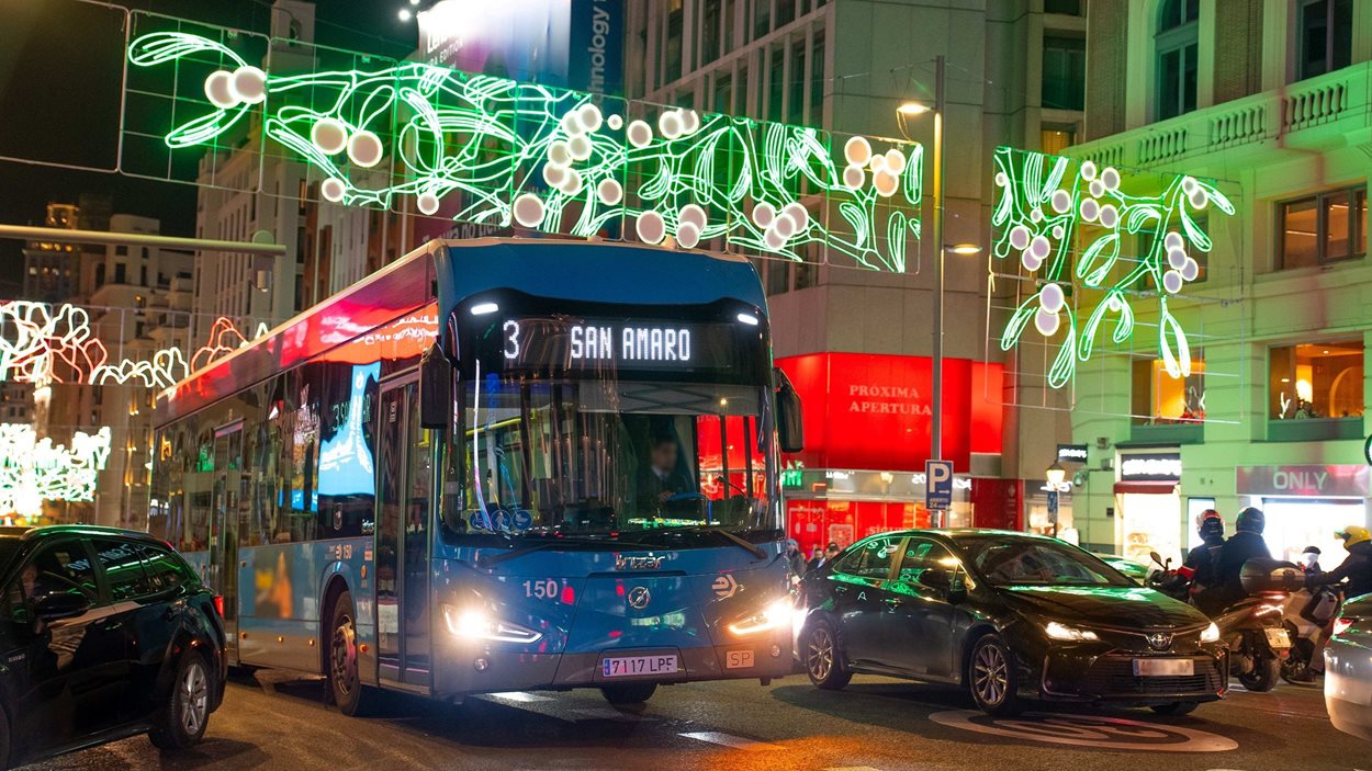 Modificaciones en las líneas de EMT Madrid durante Navidad y Año Nuevo