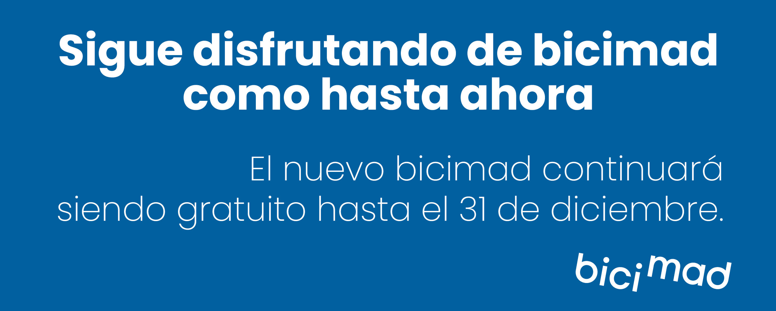Prolongación gratuidad bicimad